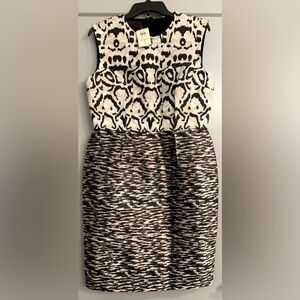 Giambattista Valli Sheath Silk Cotton Blend Dress Size 10 Made in Italy NWT